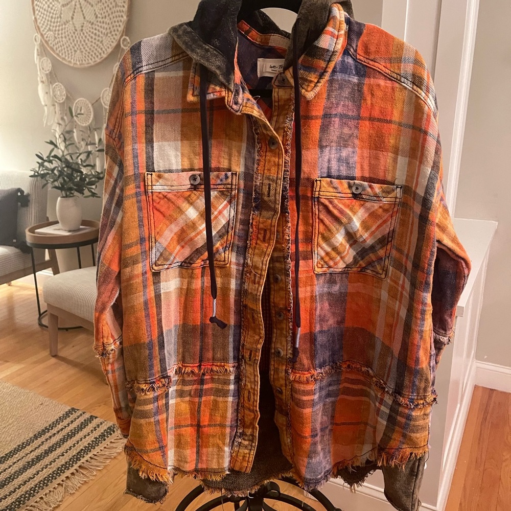 NWT WE THE FREE HOODED FLANNEL JACKET